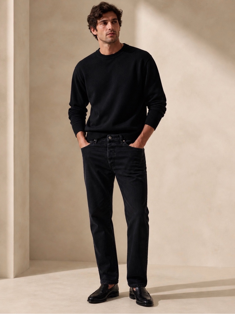Versace Straight-Leg Men's Jeans in Black